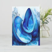 Cyan Seashell Whirl Bedankkaart (Staand voorkant)