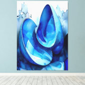 Cyan Seashell Whirl Canvas Afdruk (Insitu (Houten vloer))