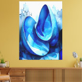 Cyan Seashell Whirl Canvas Afdruk (Insitu (Woonkamer))