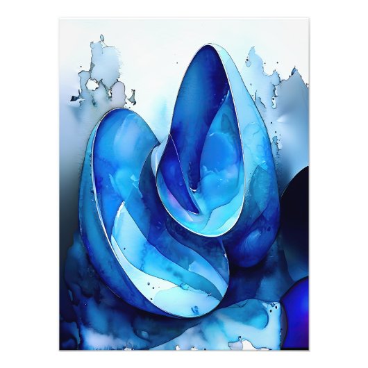 Cyan Seashell Whirl Foto Afdruk (Voorkant)