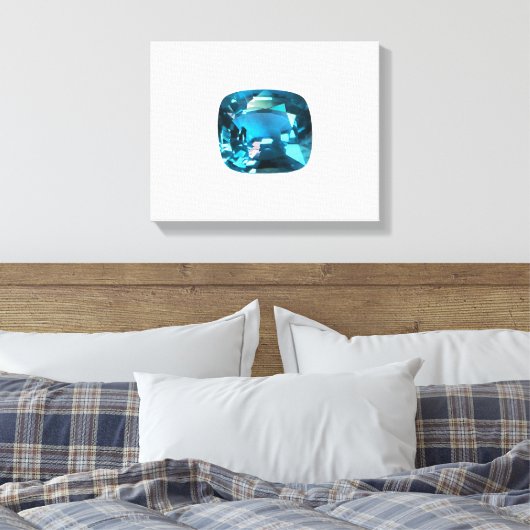 Cyan Sky Blue Canvas Afdruk (Insitu (Slaapkamer))