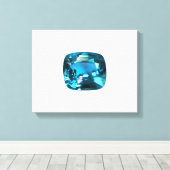 Cyan Sky Blue Canvas Afdruk (Insitu (Houten vloer))