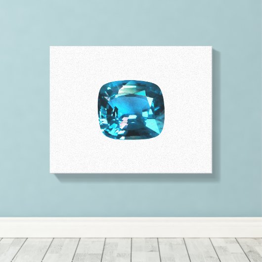 Cyan Sky Blue Canvas Afdruk (Insitu (Houten vloer))