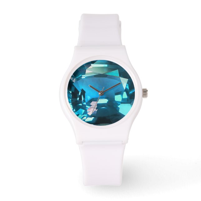 Cyan Sky Blue Horloge (Voorkant)