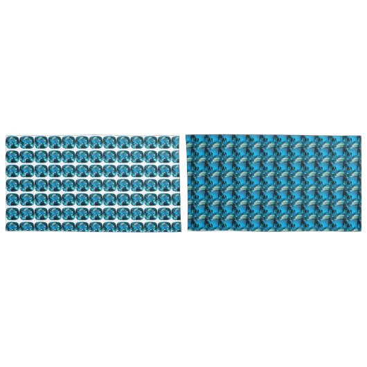 Cyan Sky Blue Kussensloop (Achterkant-Set)