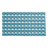 Cyan Sky Blue Kussensloop (Achterkant-Links)