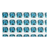 Cyan Sky Blue Kussensloop (Achterkant-Rechts)