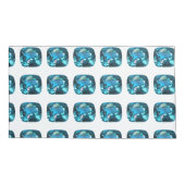 Cyan Sky Blue Kussensloop (Achterkant-Links)