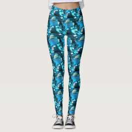 Cyan Sky Blue Leggings