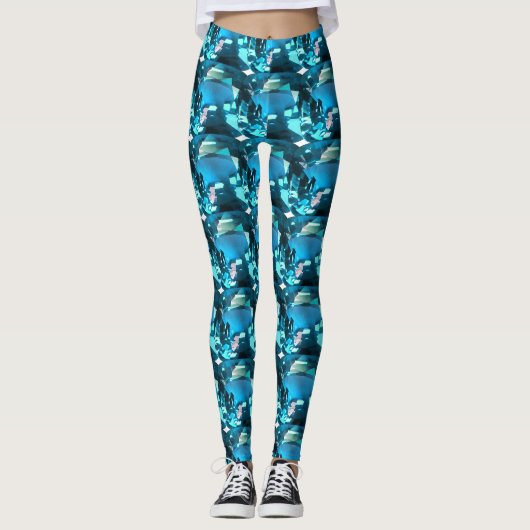 Cyan Sky Blue Leggings (Voorkant)