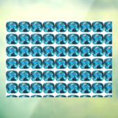 Cyan Sky Blue Raamsticker (Vel 3)