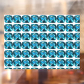 Cyan Sky Blue Raamsticker (Vel 2)