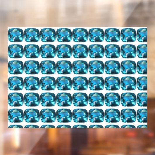 Cyan Sky Blue Raamsticker (Vel 2)