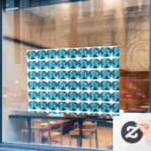 Cyan Sky Blue Raamsticker (Cafe Raam)