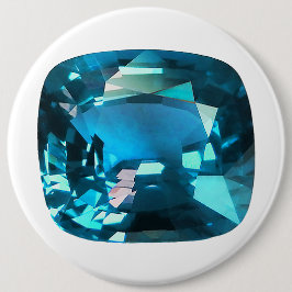 Cyan Sky Blue Ronde Button 6,0 Cm