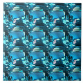 Cyan Sky Blue Tegeltje (Voorkant)