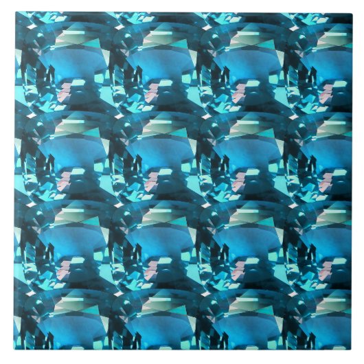 Cyan Sky Blue Tegeltje (Voorkant)