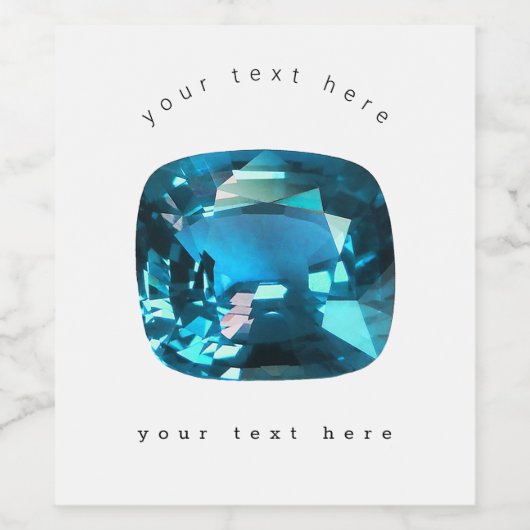 Cyan Sky Blue Wijn Etiket (Enkel label)