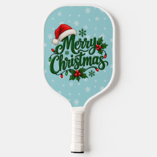 Cyan Sneeuwvlok Patroon Vakantie Pickleball Paddle