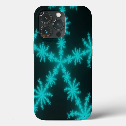 Cyan Snowflake Fractal Case-Mate iPhone Case (Achterkant)