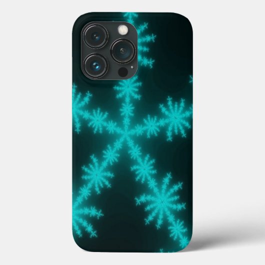 Cyan Snowflake Fractal Case-Mate iPhone Case (Achterkant)
