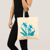 CYAN - Tote bag con Flor del paraíso en calipso (Voorkant (product))