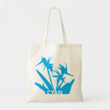 CYAN - Tote bag con Flor del paraíso en calipso 