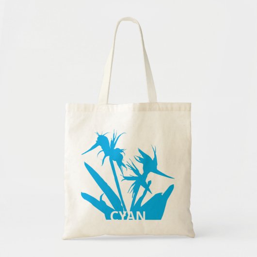 CYAN - Tote bag con Flor del paraíso en calipso (Voorkant)