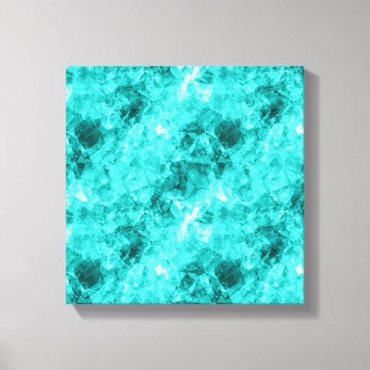 Cyan Verfrommelde Textuur Canvas Afdruk (Voorkant)