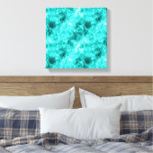 Cyan Verfrommelde Textuur Canvas Afdruk (Insitu (Slaapkamer))