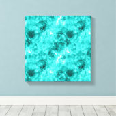 Cyan Verfrommelde Textuur Canvas Afdruk (Insitu (Houten vloer))