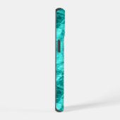 Cyan Verfrommelde Textuur iPhone 15 Case (Rechterkant)