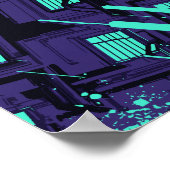 cyan windows Across a Digital Grid Poster (Hoek)