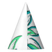 Cyan Wisps Feesthoedjes (Achterkant)