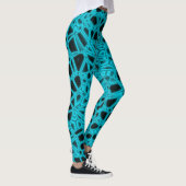 Cyan Zwarte Gotische Kryptoniet Leggings (Rechts)