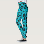 Cyan Zwarte Gotische Kryptoniet Leggings (Links)