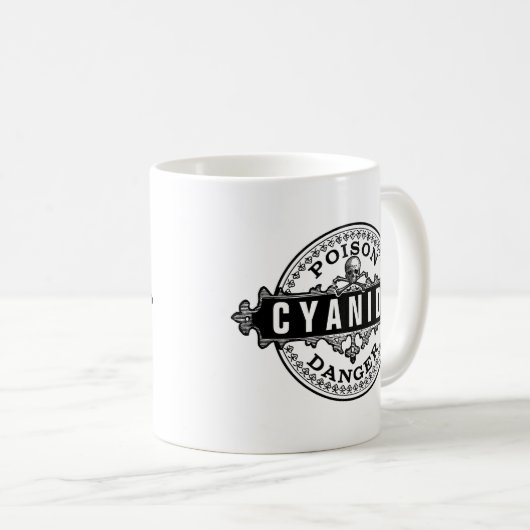 Cyanide  stijlgif-etiket mok (Voorkant rechts)