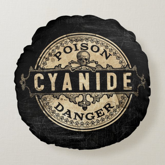 Cyanide  stijlgif-etiket rond kussen (Voorkant)