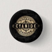 Cyanide  stijlgif-etiket ronde button 3,2 cm (Voorkant)