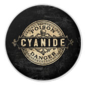 Cyanide  stijlgifteetiket keramische knop (Voorkant)