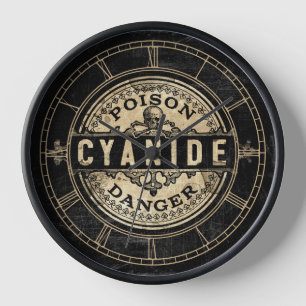 Cyanide Vintage Stijl Gif Label Klok
