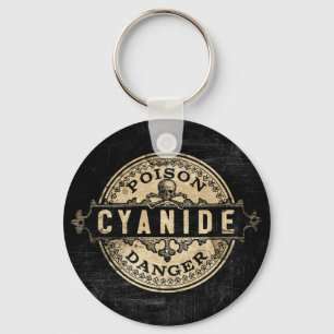 Cyanide Vintage Stijl Gif Label Sleutelhanger