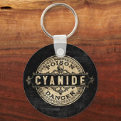 Cyanide Vintage Stijl Gif Label Sleutelhanger (Voorkant)