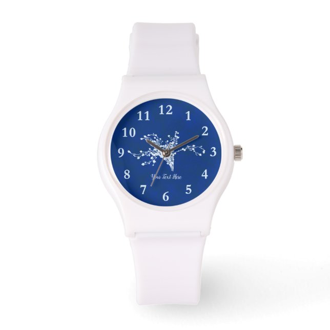 Cyano Print bessen Horloge (Voorkant)