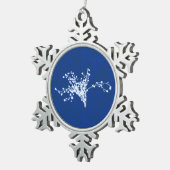 Cyano Print bessen Tin Sneeuwvlok Ornament (Rechts)