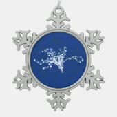 Cyano Print bessen Tin Sneeuwvlok Ornament (Voorkant)