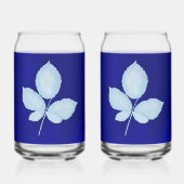 Cyano print bramble bladeren blikvorm glas (Voorkant)