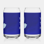 Cyano print bramble bladeren blikvorm glas (Links)