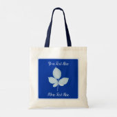 Cyano print bramble bladeren tote bag (Achterkant)