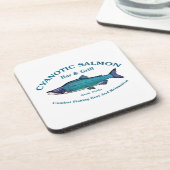 Cyanotic Salmon Bar en Grill Bier Onderzetter (Linkerzijde)